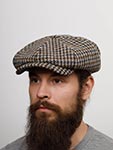 Кепка STETSON арт. 6890203 IRISH CAP HOUNDSTOOTH HARRIS TWEED (бежевый / синий)
